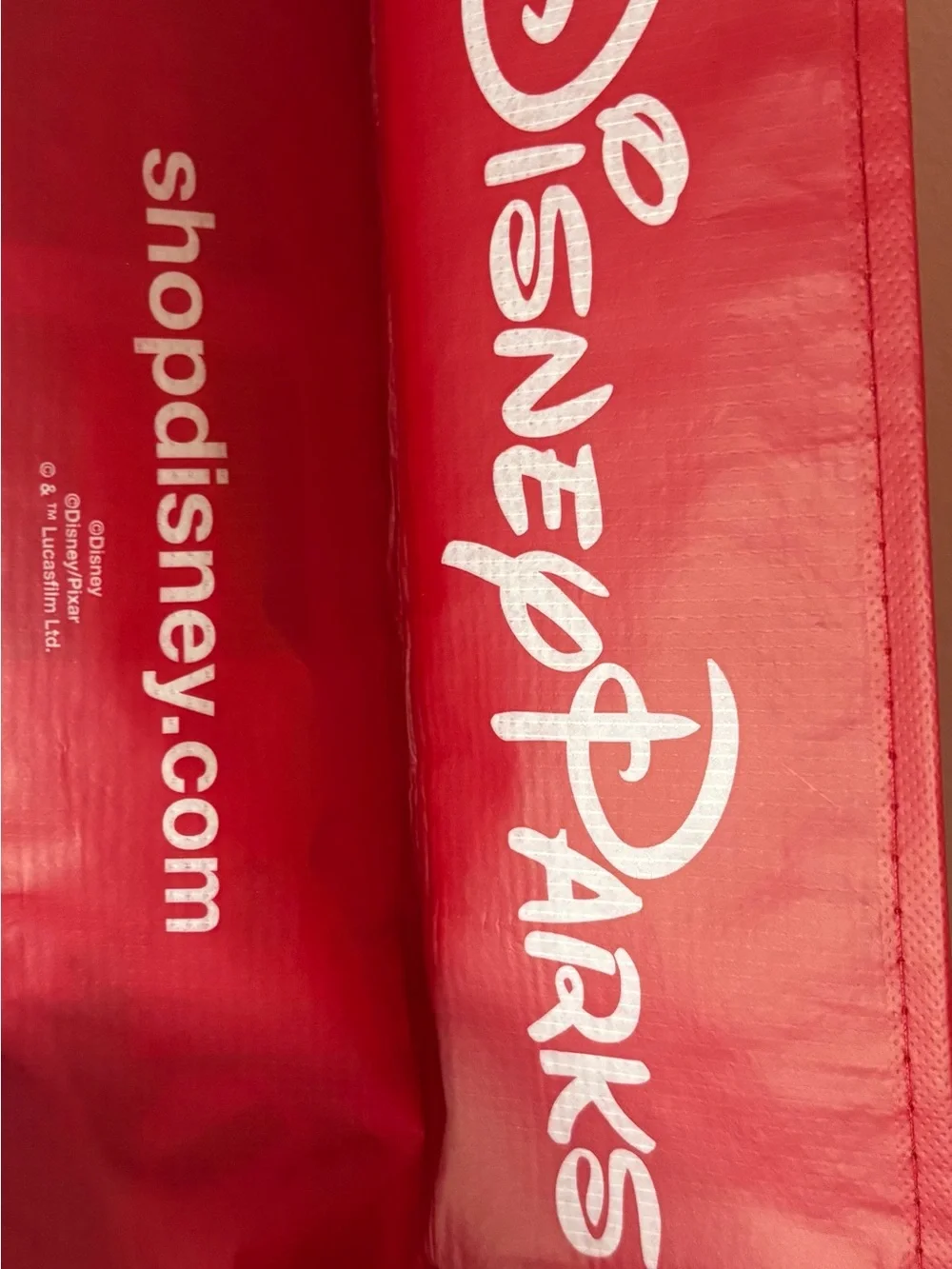 Disney Hollywood Studios Red Tote Bag with White and Black Print